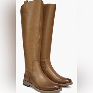 Franco Sarto Meyer Knee High Brown Leather Heeled Boots! Wide Calf 7.5!